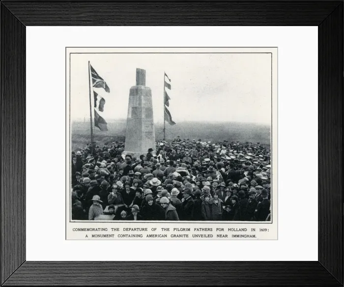 Framed Print : Commemorating the departure of the pilgrim fathers for Holland in1609 - a monument Framed Print : Commemorating the departure of the pilgrim fathers for Holland in1609 - a monument