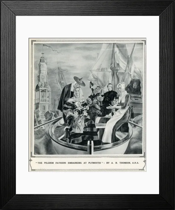 Framed Print : The Pilgrim Fathers embarking at Plymouth by A. R. Thomson Framed Print : The Pilgrim Fathers embarking at Plymouth by A. R. Thomson