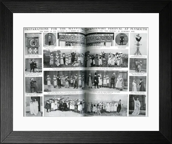 Framed Print : Various scenes showing how people were marking the 300th anniversary of the Pilgrim