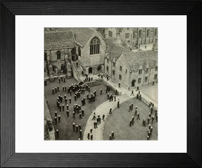 Framed Print : A Birds Eye View of Sherborne School, Dorset - during the filming of Goodbye, Mr Chips Framed Print : A Birds Eye View of Sherborne School, Dorset - during the filming of Goodbye, Mr Chips