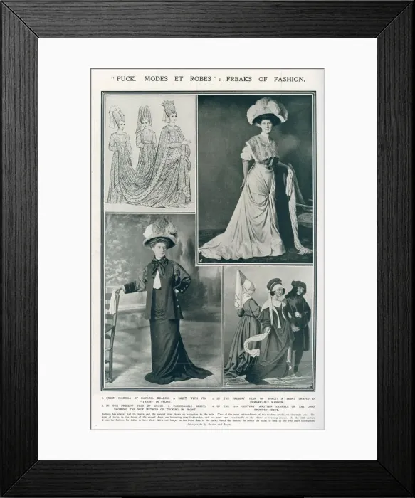 Framed Print : A page from The Sketch commenting on how fashions of 1907 echo those of the medieval era Framed Print : A page from The Sketch commenting on how fashions of 1907 echo those of the medieval era