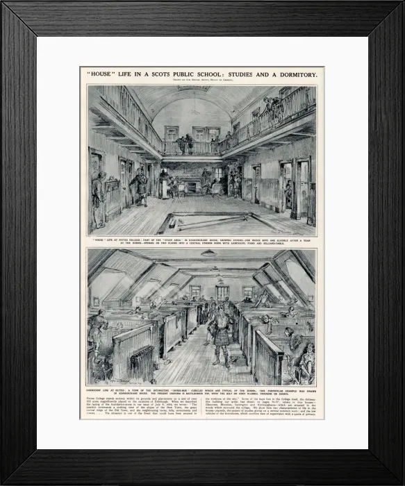 Framed Print : Sketches by Bryan de Grineau of Fettes College, Edinburgh Framed Print : Sketches by Bryan de Grineau of Fettes College, Edinburgh