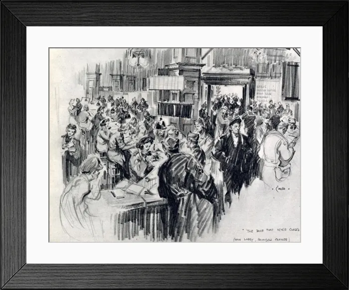 Framed Print : The main lobby at the American Red Cross Club, Rainbow Corner, London Framed Print : The main lobby at the American Red Cross Club, Rainbow Corner, London