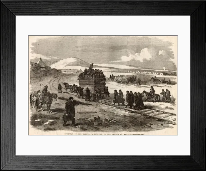 Framed Print : Progress of the Balaclava Railway to the Church of Kadikoy