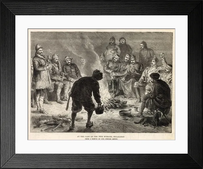 Framed Print : Afghan War - Camp Fire of the 10th Hussars, Jellalabad Framed Print : Afghan War - Camp Fire of the 10th Hussars, Jellalabad