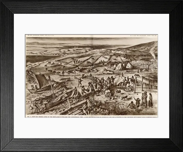 Framed Print : How the Vikings lived in the Shetlands in William the Conquerors time Framed Print : How the Vikings lived in the Shetlands in William the Conquerors time