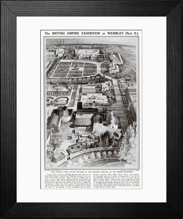 Framed Print : Aerial view of the Colonial and Native sections of the Eastern portion of the British Framed Print : Aerial view of the Colonial and Native sections of the Eastern portion of the British