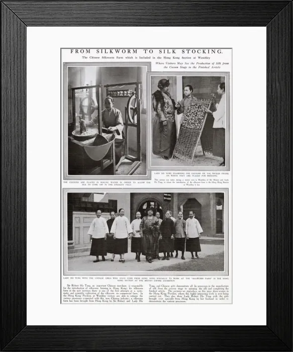 Framed Print : From silkworm to silk stocking - British Empire Exhibition Framed Print : From silkworm to silk stocking - British Empire Exhibition