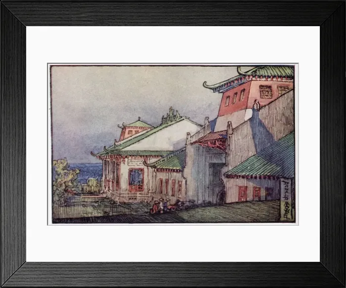 Framed Print : Artists impress of the Hong Kong section of the British Empire Exhibition at Wembley in Framed Print : Artists impress of the Hong Kong section of the British Empire Exhibition at Wembley in