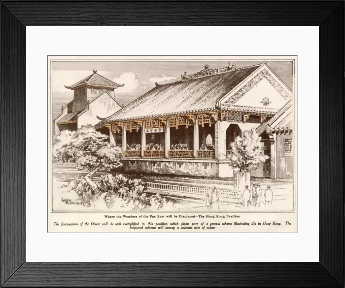Framed Print : The Hong Kong pavilion at the British Empire exhibition at Wembley in 1924