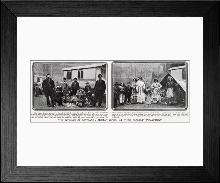 Framed Print : German gipsies at their Glasgow encampment Framed Print : German gipsies at their Glasgow encampment