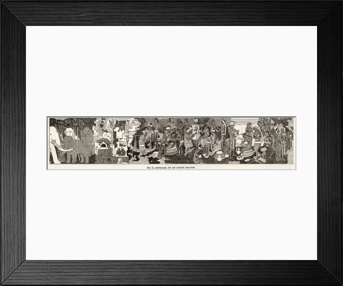 Framed Print : Painting of the interior of an India Palace in the Ajunta Caves Framed Print : Painting of the interior of an India Palace in the Ajunta Caves