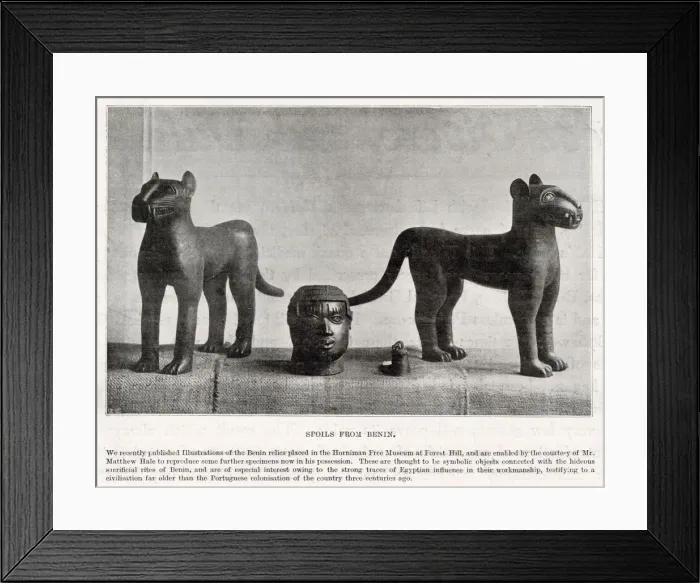 Framed Print : Carved figures from Benin placed at the Horniman Museum in Forest Hill, SE London Framed Print : Carved figures from Benin placed at the Horniman Museum in Forest Hill, SE London