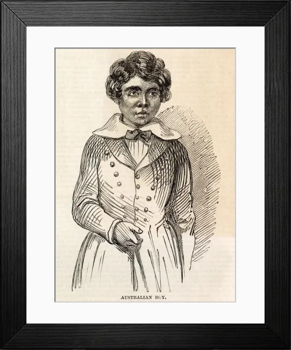 Framed Print : Portrait of one of two aboriginal boys brought to England Framed Print : Portrait of one of two aboriginal boys brought to England