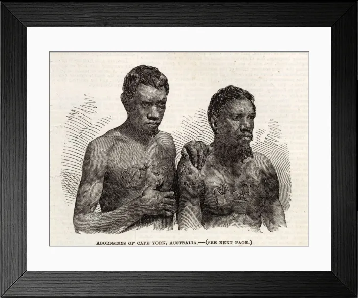 Framed Print : Two aboriginal men, named Garicha and Boyguda, of Cape York, Australia Framed Print : Two aboriginal men, named Garicha and Boyguda, of Cape York, Australia
