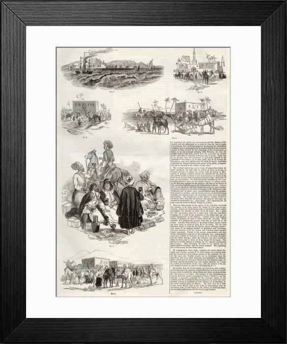 Framed Print : Waghorns Overland Route from India Date: 1842