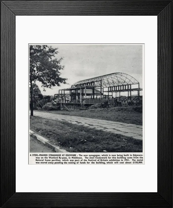 Framed Print : Construction of the Edgware Synagogue