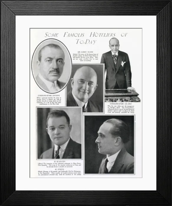 Framed Print : Some famous hoteliers of today Framed Print : Some famous hoteliers of today