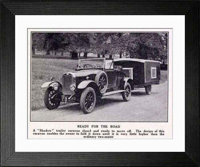 Framed Print : Shadow Caravan (closed) - harnessed to a Clyno Car Framed Print : Shadow Caravan (closed) - harnessed to a Clyno Car