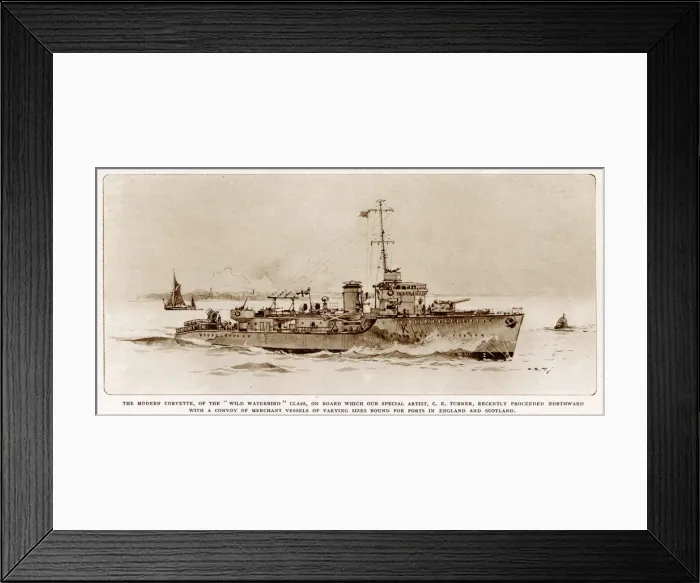 Framed Print : WW2 - Corvette of the Wild Waterbird class Framed Print : WW2 - Corvette of the Wild Waterbird class