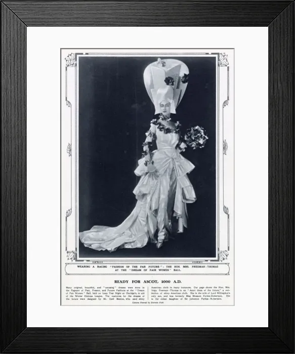 Framed Print : Ascot Dress of the Future - The Dream of the Fair Women Ball Framed Print : Ascot Dress of the Future - The Dream of the Fair Women Ball
