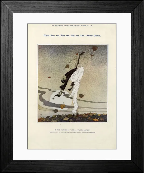 Framed Print : When Love was Lost and Life was Vain: Pierrot Forlorn. In the Autumn of Youth Framed Print : When Love was Lost and Life was Vain: Pierrot Forlorn. In the Autumn of Youth