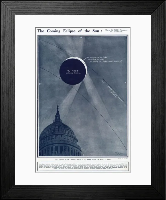Framed Print : Solar eclipse of 17 April 1912