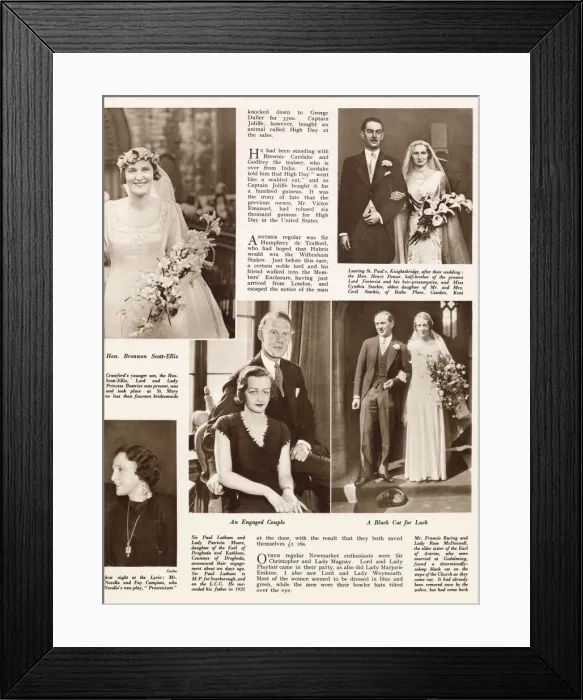 Framed Print : Sir Paul Latham and Lady Patricia Moore engaged 1933 Framed Print : Sir Paul Latham and Lady Patricia Moore engaged 1933