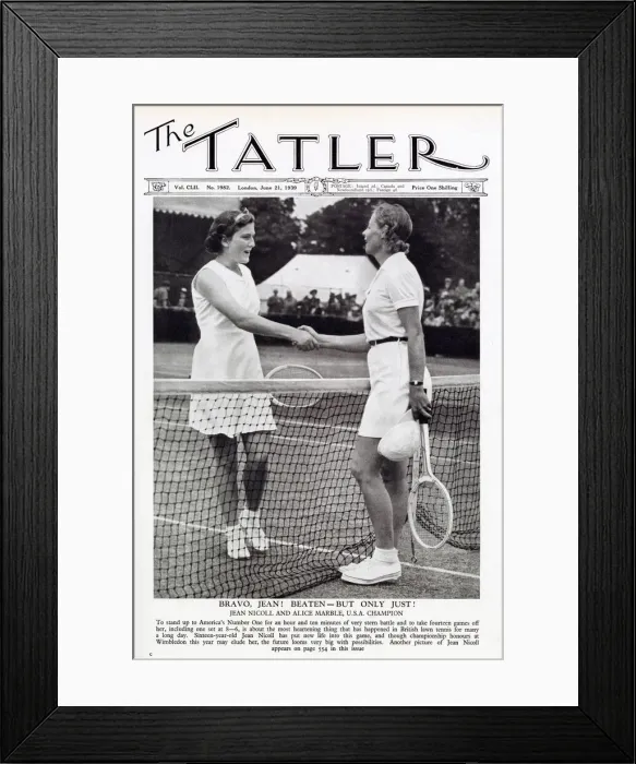 Framed Print : Tatler cover 1939 - Alice Marble & Jean Nicoll