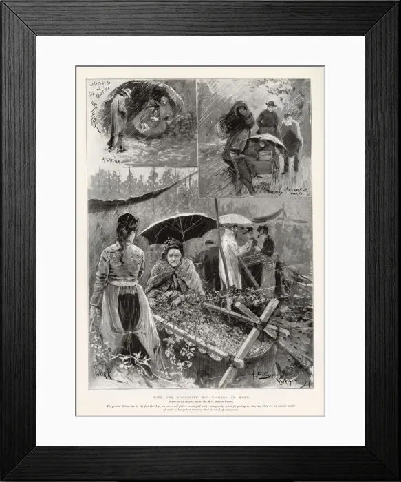 Framed Print : With the distressed hop pickers in Kent Framed Print : With the distressed hop pickers in Kent