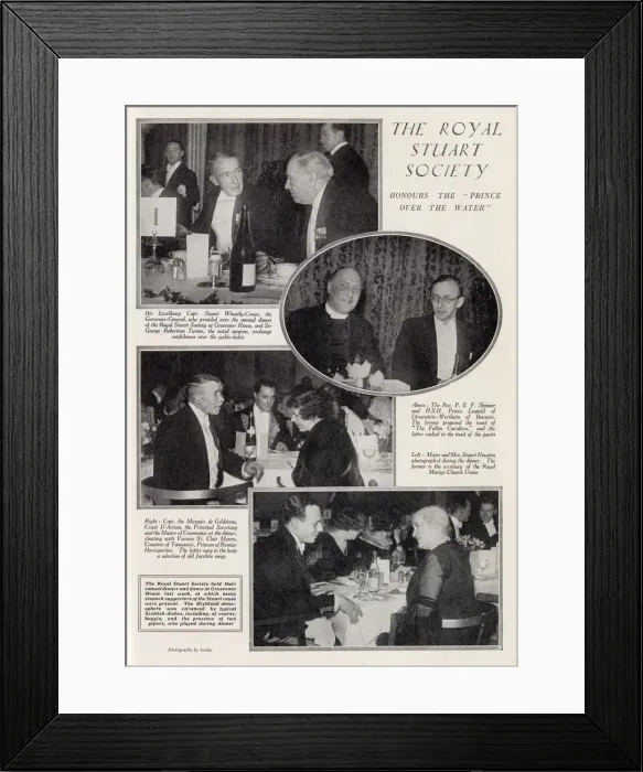 Framed Print : Annual dinner of the Royal Stuart Society at the Grosvenor House Hotel. Date: 1932