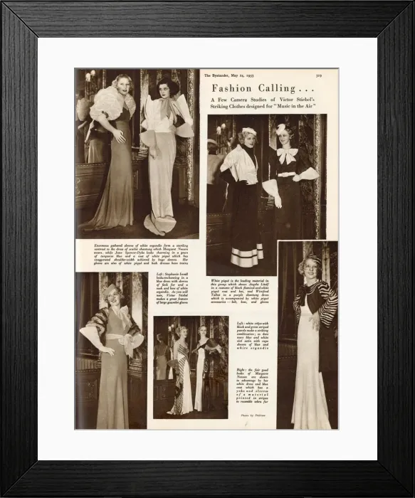 Framed Print : Striking costumes designed by Victor Stiebel for the musical, Music in the Air Framed Print : Striking costumes designed by Victor Stiebel for the musical, Music in the Air
