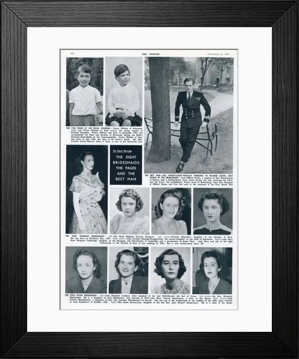 Framed Print : Page from The Sphere featuring photographs of the best man Framed Print : Page from The Sphere featuring photographs of the best man