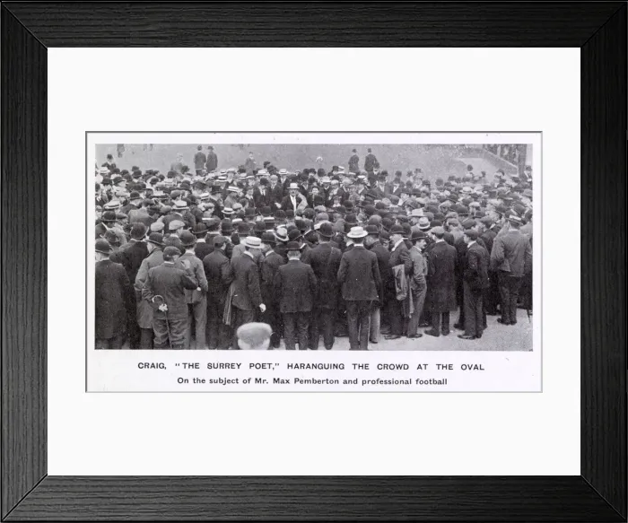 Framed Print : Craig, The Surrey Poet, haranguing the crowd at the Oval cricket ground on the subject of