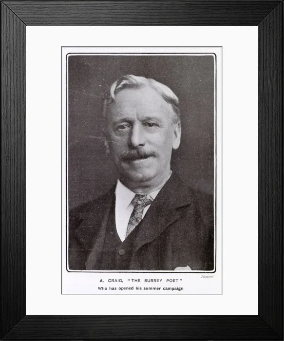 Framed Print : Albert Craig, the Surrey Poet Framed Print : Albert Craig, the Surrey Poet