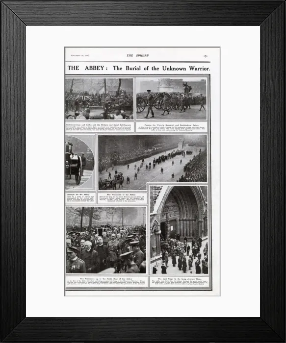 Framed Print : Unknown Warrior procession going to Westminster Abbey 1920 Framed Print : Unknown Warrior procession going to Westminster Abbey 1920