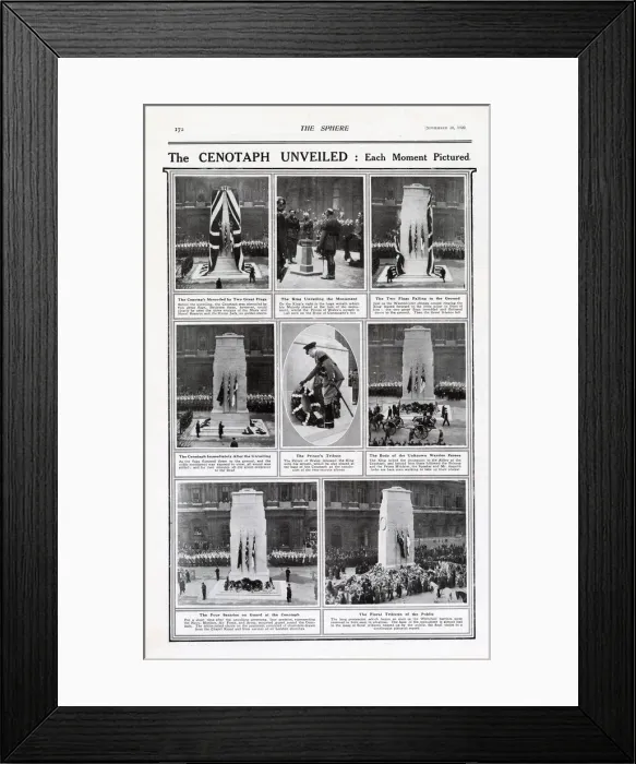 Framed Print : Unveiled Cenotaph, War Memorial 1920 Framed Print : Unveiled Cenotaph, War Memorial 1920