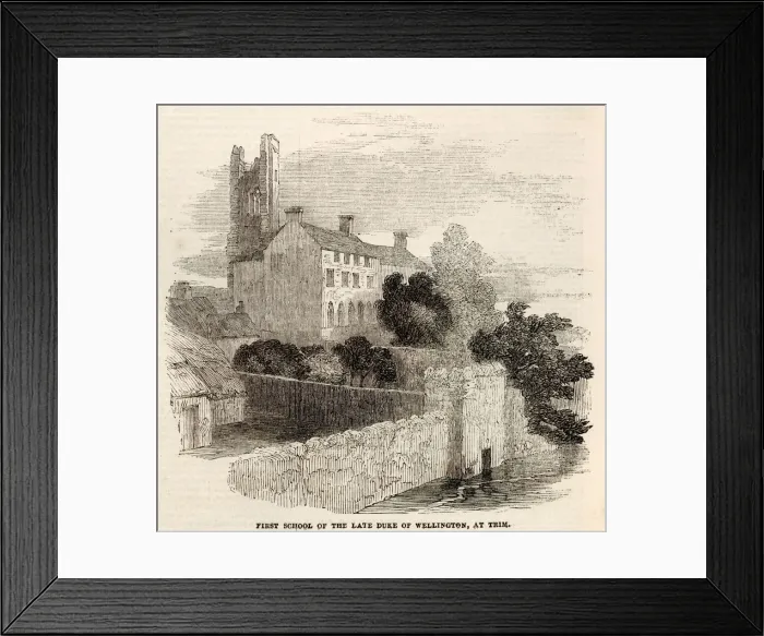 Framed Print : A view of Talbot Castle, Trim, Co. Meath, Ireland; the first school attended by the Duke Framed Print : A view of Talbot Castle, Trim, Co. Meath, Ireland; the first school attended by the Duke