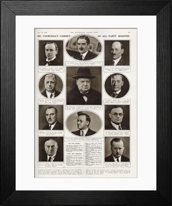 Framed Print : Mr Churchills cabinet: an all-party ministry. New war cabinet of Winston Churchill Framed Print : Mr Churchills cabinet: an all-party ministry. New war cabinet of Winston Churchill
