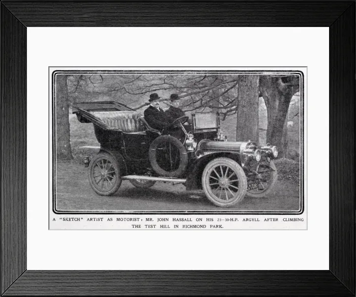 Framed Print : John Hassall in his Argyll motor car Framed Print : John Hassall in his Argyll motor car