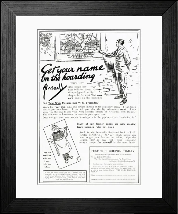 Framed Print : John Hassall Correspondence Art School advertisement, 1917
