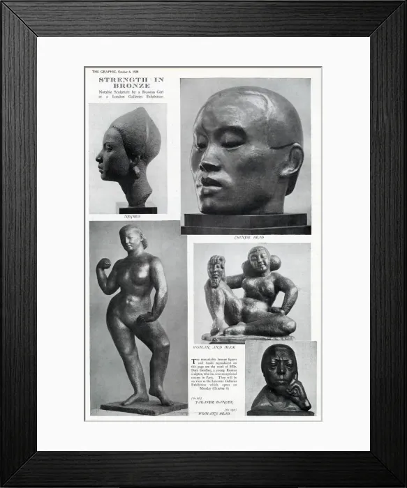 Framed Print : Strength in Bronze, sculptures by Dora Gordine Framed Print : Strength in Bronze, sculptures by Dora Gordine