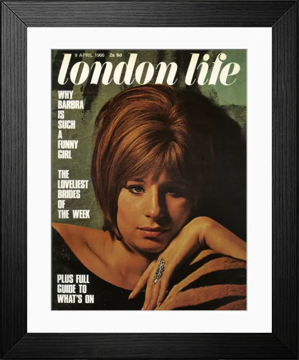 Framed Print : American actress and singer Barbara Streisand (1942-) featured on the cover of London Framed Print : American actress and singer Barbara Streisand (1942-) featured on the cover of London