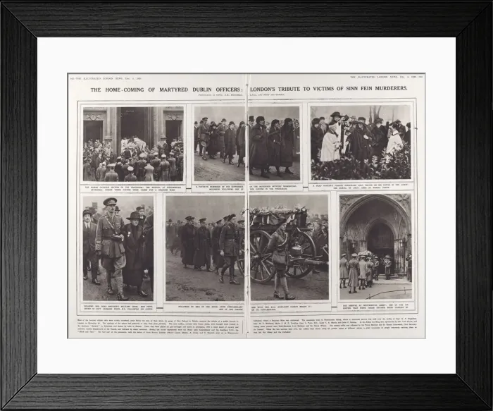 Framed Print : Homecoming of martyred Dublin officers: Londons tribute to victims of Sinn Fein Framed Print : Homecoming of martyred Dublin officers: Londons tribute to victims of Sinn Fein