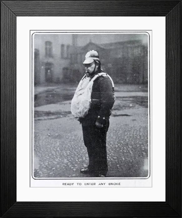 Framed Print : New protection for firemen 1903 Framed Print : New protection for firemen 1903