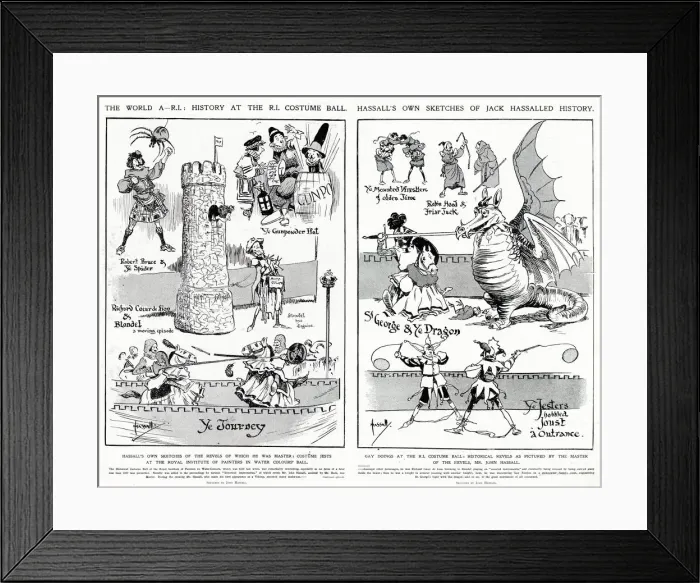 Framed Print : R. I. Historical costume ball by John Hassall Framed Print : R. I. Historical costume ball by John Hassall