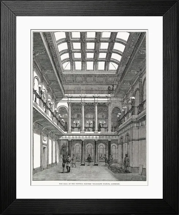 Framed Print : Hall of the Central Electric Telegraph Station, Lothbury Framed Print : Hall of the Central Electric Telegraph Station, Lothbury