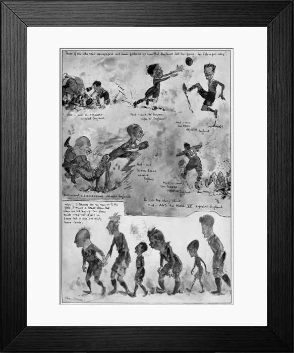 Framed Print : England v Wales rugby match at Cardiff Arms Park. A heavy defeat for England explained in Framed Print : England v Wales rugby match at Cardiff Arms Park. A heavy defeat for England explained in