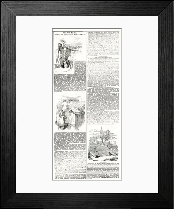 Framed Print : Railway Mania - written and illustrated by Alfred Crowquill Framed Print : Railway Mania - written and illustrated by Alfred Crowquill