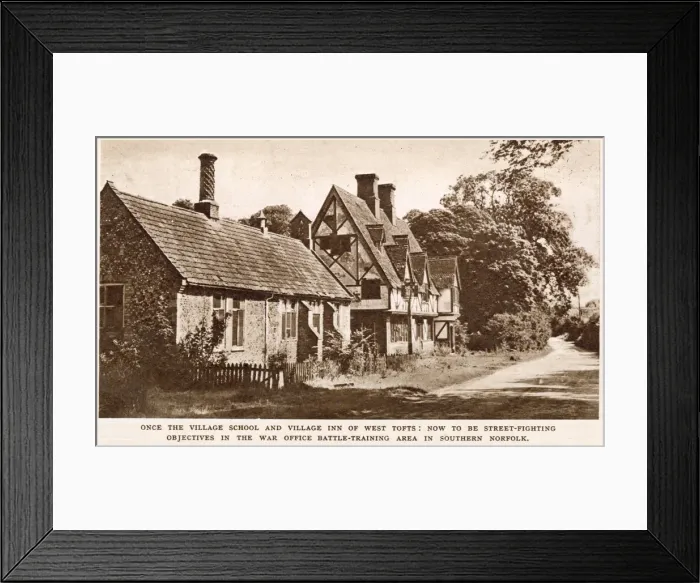 Framed Print : The former Village School and Village Inn of West Tofts Framed Print : The former Village School and Village Inn of West Tofts